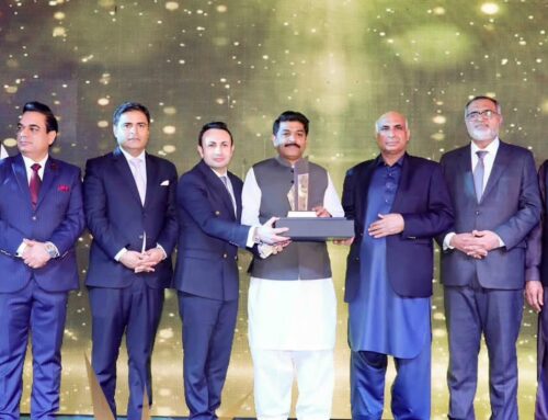 Receiving Award at Achievement of Best Sales